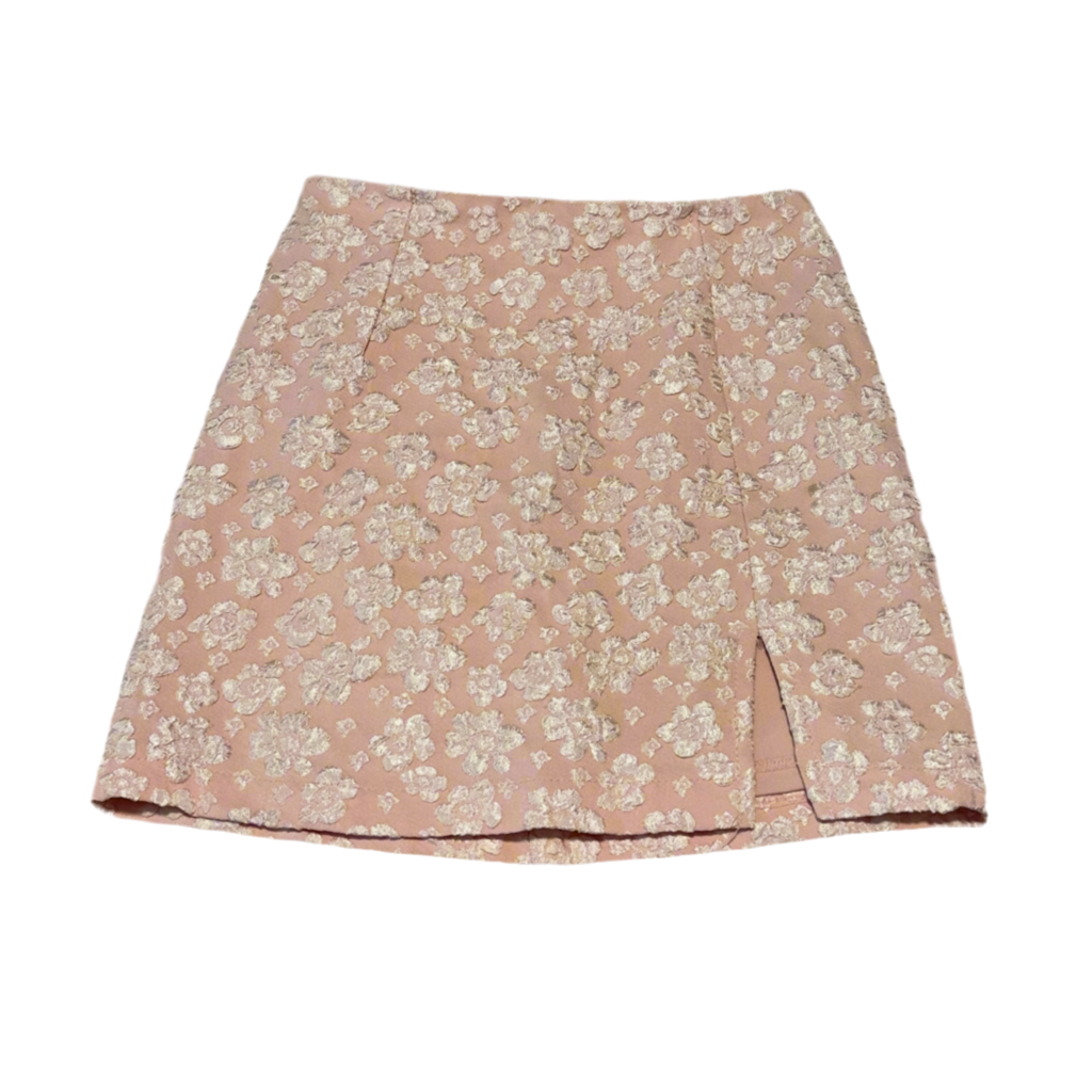 Pink Floral Mini Skirt
