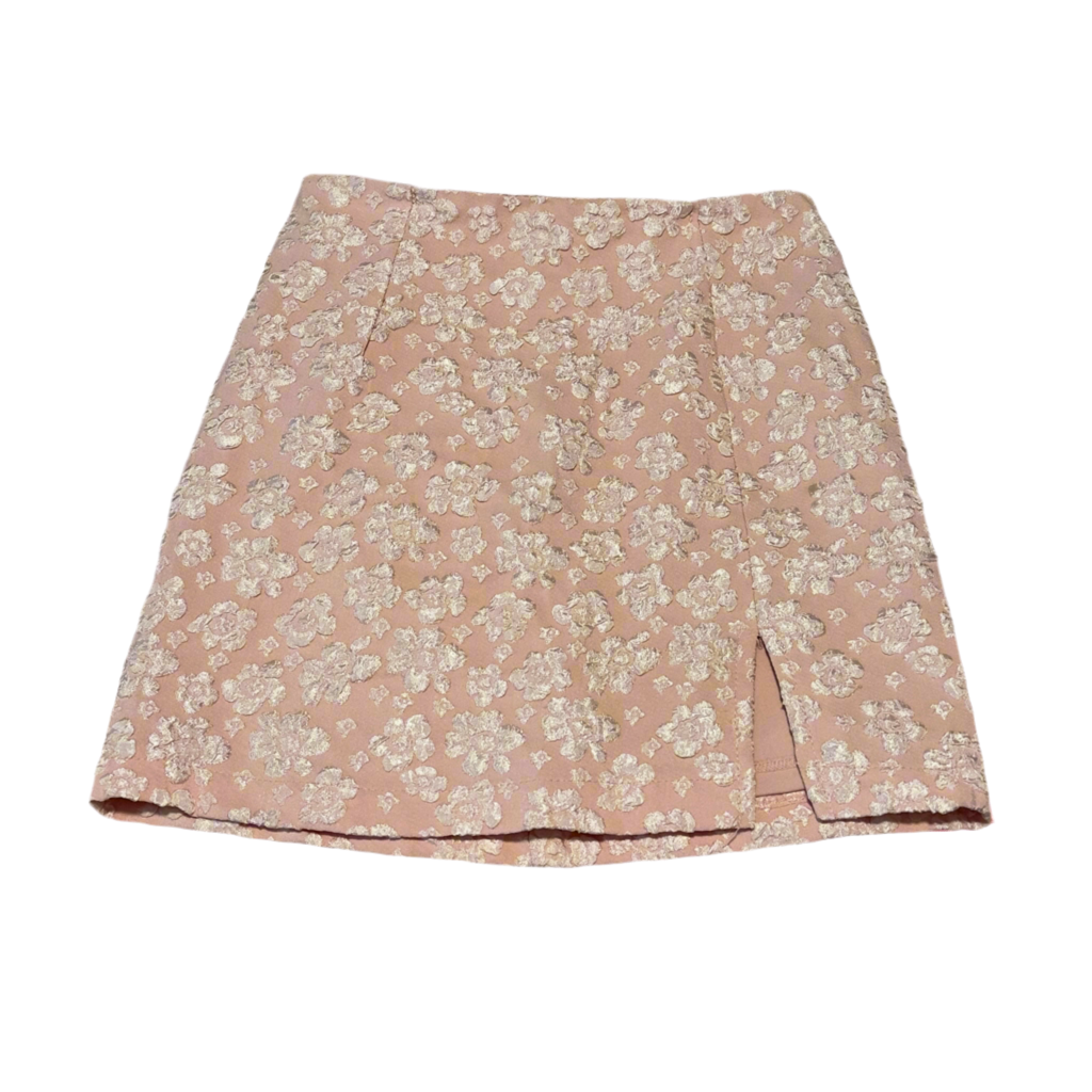 Pink Floral Mini Skirt
